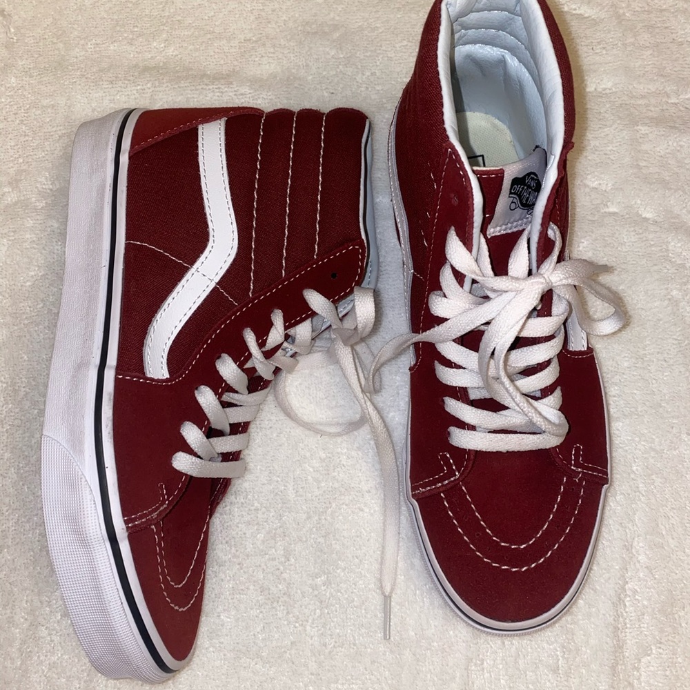 Maroon high top Vans NWT
